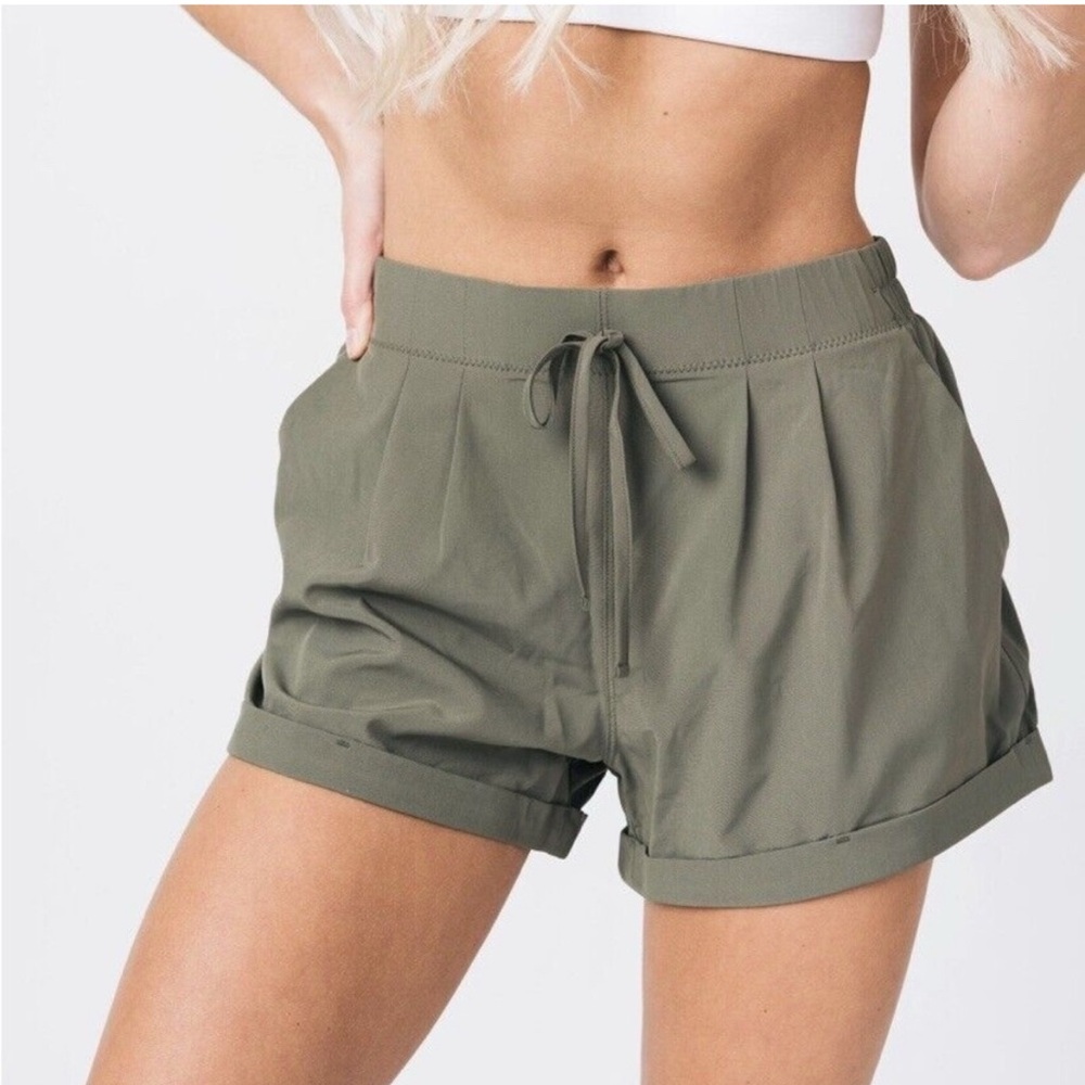 ZYIA Olive Green Drawstring Athletic Shorts